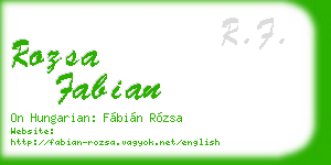 rozsa fabian business card